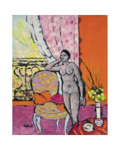 Girl In Front of the Pink Curtain 