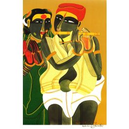 Telangana Woman and Man with Flute