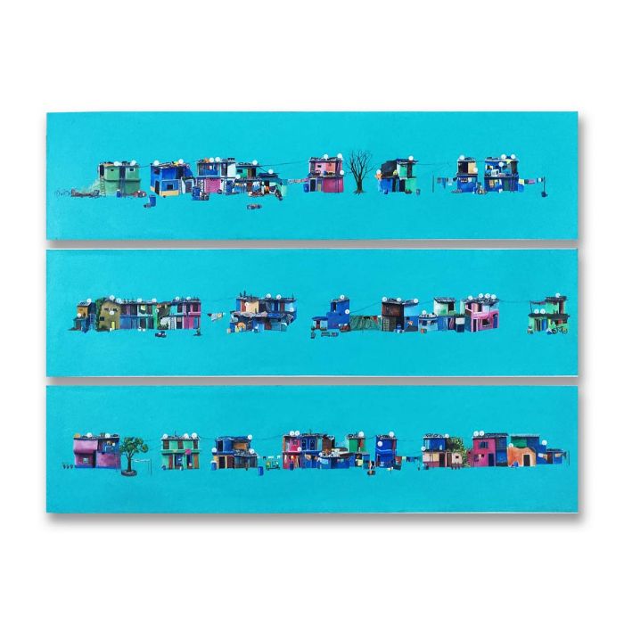 Blue Street in Mayapuri- I (Triptych)