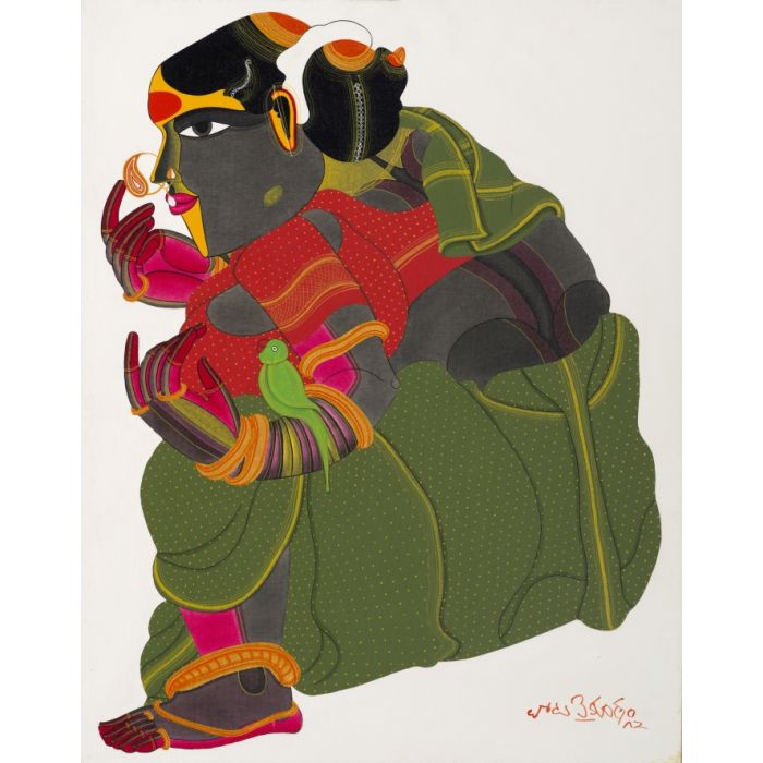 Telangana Woman with Parrot 1