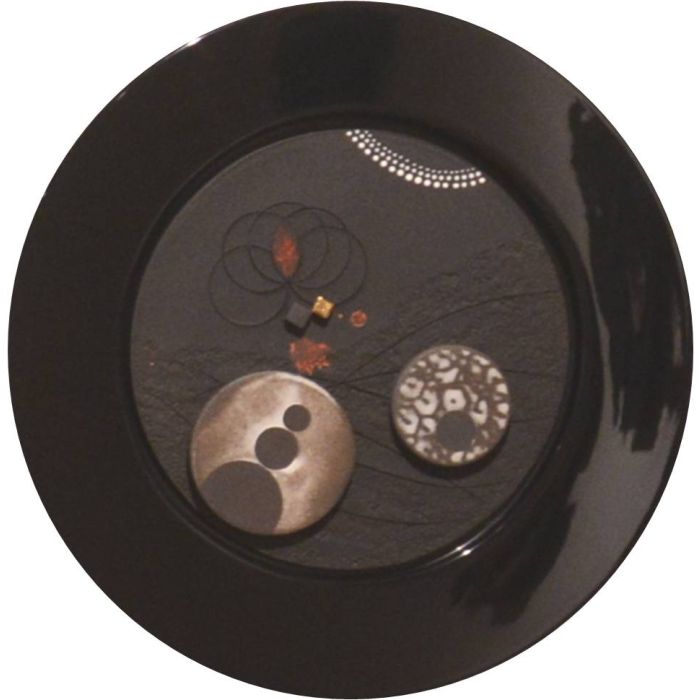 Circle with Many centers and no Circumference, Framed Disc Black 7