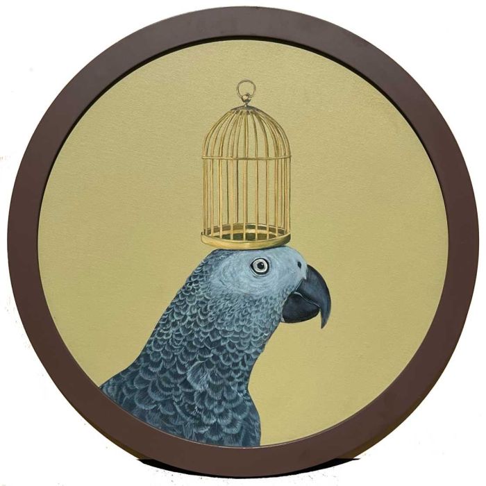 Parrot with Cage (Bird Series)