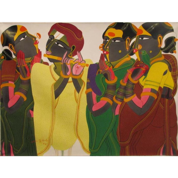 Flute Player with Telangana Beauties